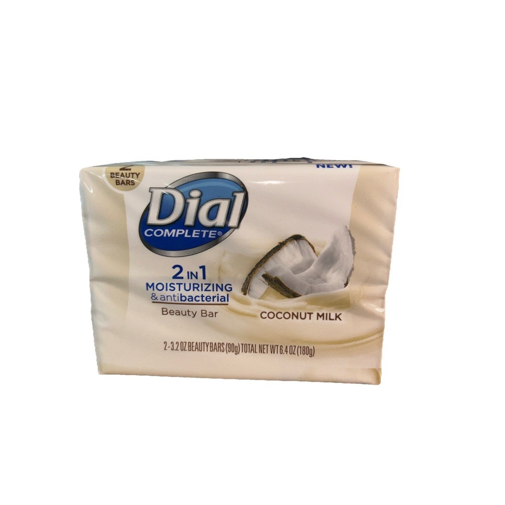 Dial Complete Coconut Milk 2-Pack 3.2oz 2‎ in 1 Moisturizing Antibacterial Soap